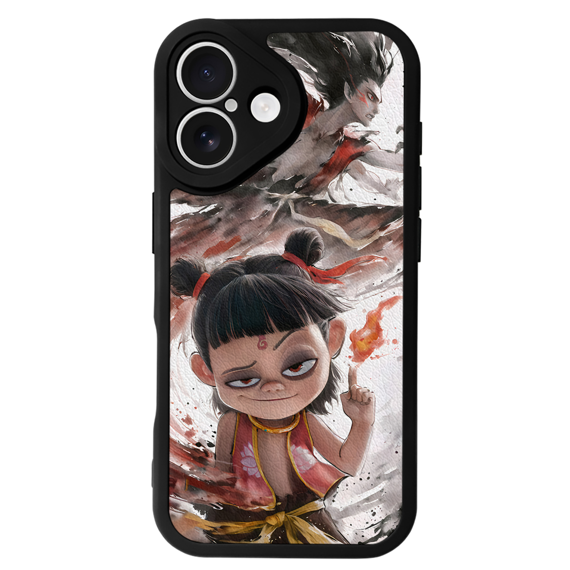 （画像用） Ne Zha 2 ナタ 魔童の大暴れ 【iPhone 16シリーズ対応】シリコンスマホケース（レザー調） 材質：シリコン
